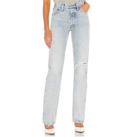Re/Done Originals 90s High Rise Loose Jeans in Light Worn 7 Size 26 Revolve - Picture 1 of 12